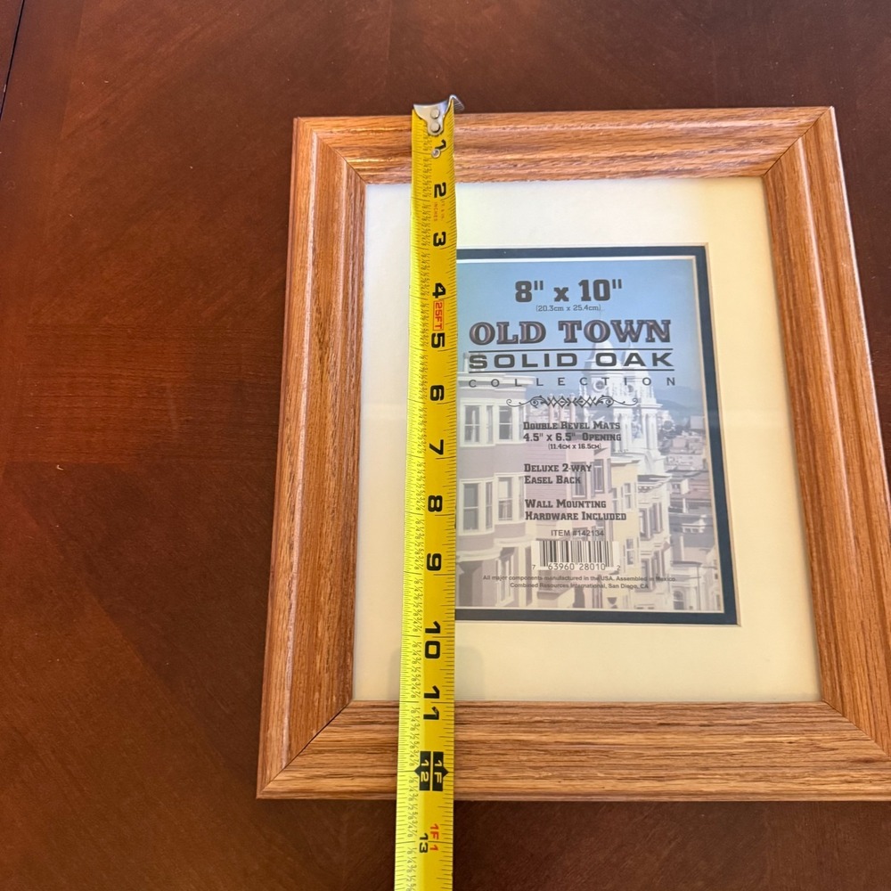 Vintage Solid Oak Wood Picture Frame 8x10 Old Town Collection Wall or Table Disp
